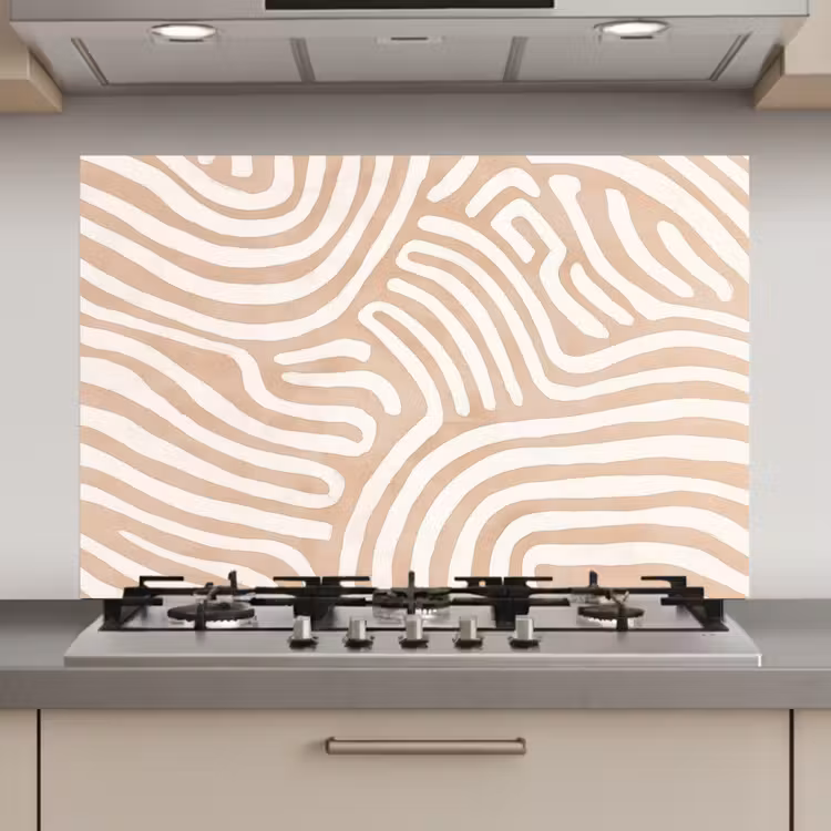 Spatscherm keuken - Beige - Aardspatroon — 1