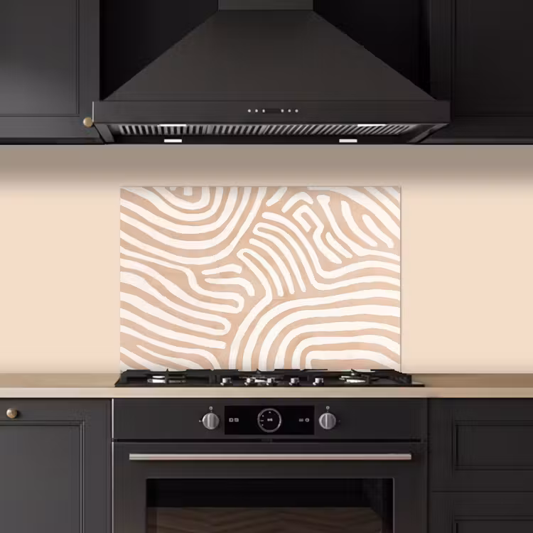 Spatscherm keuken - Beige - Aardspatroon — 2