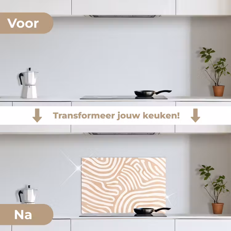 Spatscherm keuken - Beige - Aardspatroon — 3
