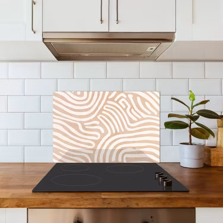 Spatscherm keuken - Beige - Aardspatroon — 6