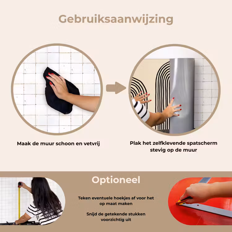 Spatscherm keuken - Boogvormen - Zwart - Strak — 8