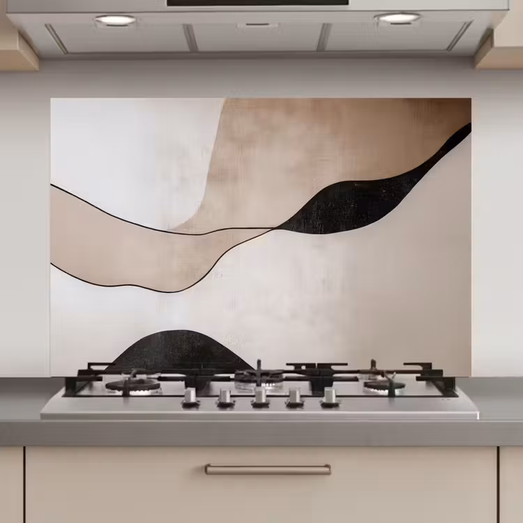Spatscherm keuken - Contourlijnen - Abstracte landschap — 1