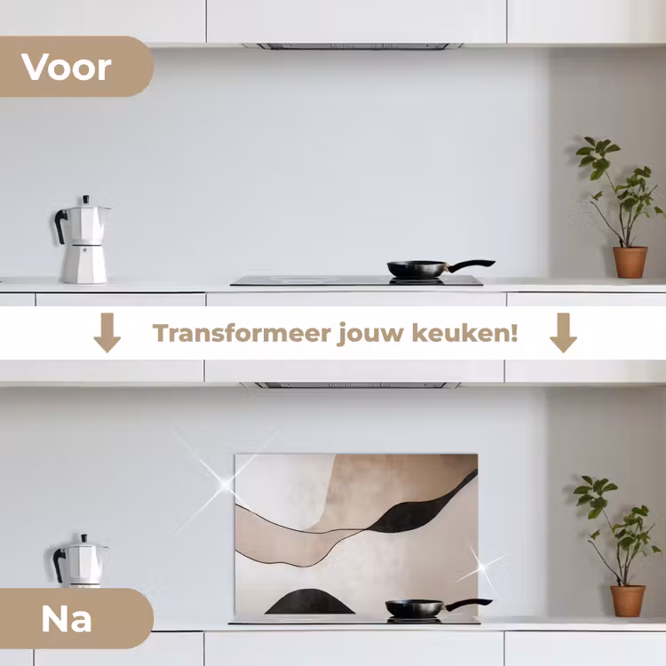 Spatscherm keuken - Contourlijnen - Abstracte landschap — 3