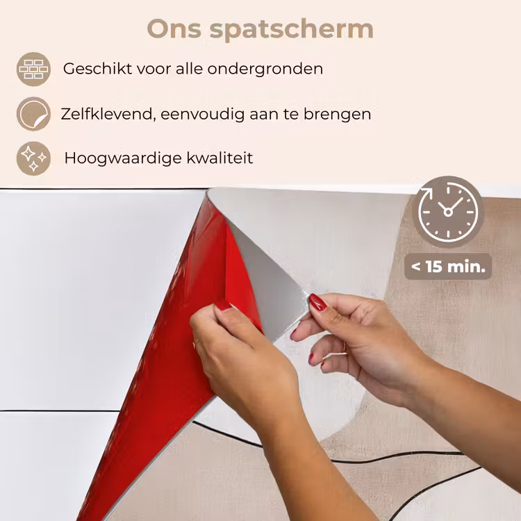 Spatscherm keuken - Contourlijnen - Abstracte landschap — 4