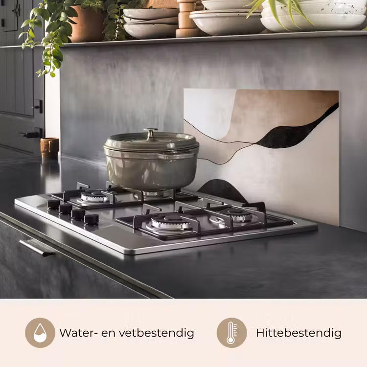 Spatscherm keuken - Contourlijnen - Abstracte landschap — 7