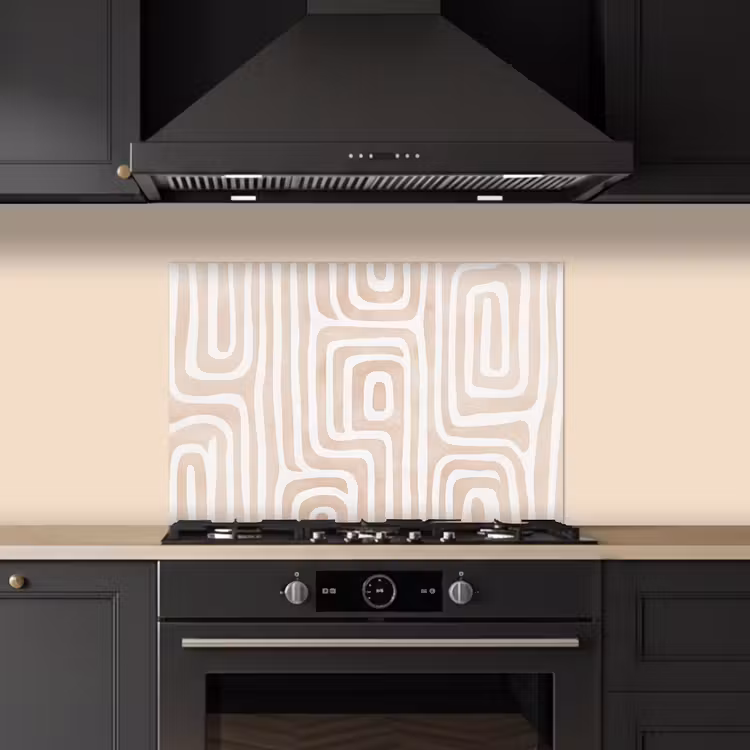 Spatscherm keuken - Decoratief - Labyrint - Beige — 2