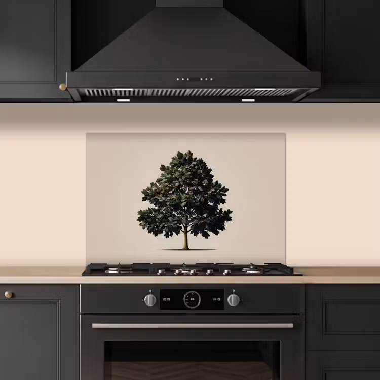 Spatscherm keuken - Eikenboom - Schaduw - Egaal — 2