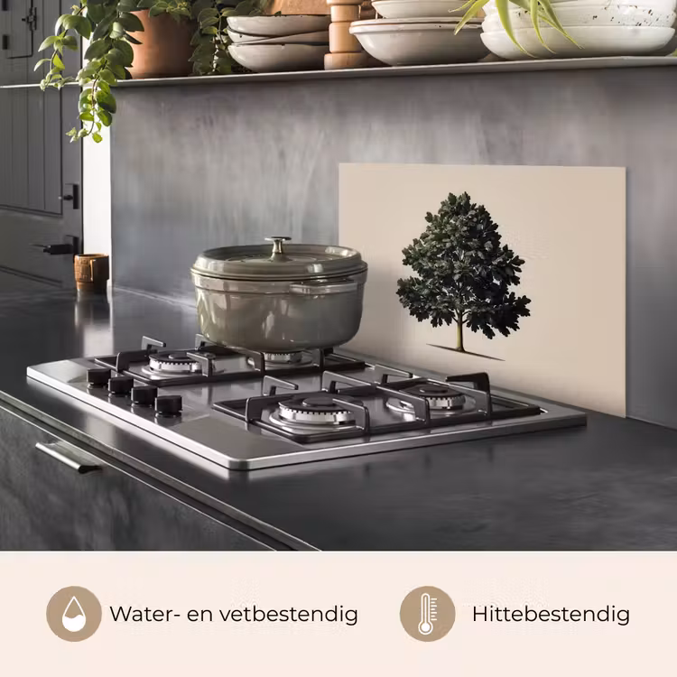Spatscherm keuken - Eikenboom - Schaduw - Egaal — 7