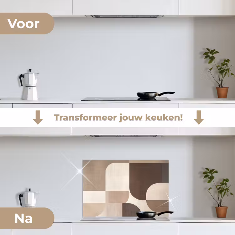 Spatscherm keuken - Geometrisch - Geweven structuur - Modern — 3