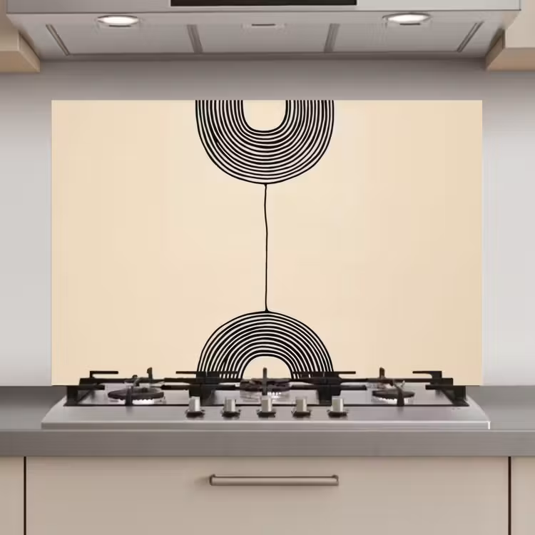 Spatscherm keuken - Geometrische bogen - Minimalistisch - Symmetrisch — 1