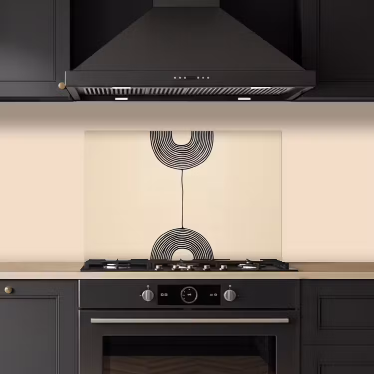 Spatscherm keuken - Geometrische bogen - Minimalistisch - Symmetrisch — 2
