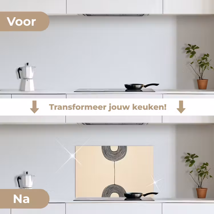 Spatscherm keuken - Geometrische bogen - Minimalistisch - Symmetrisch — 3