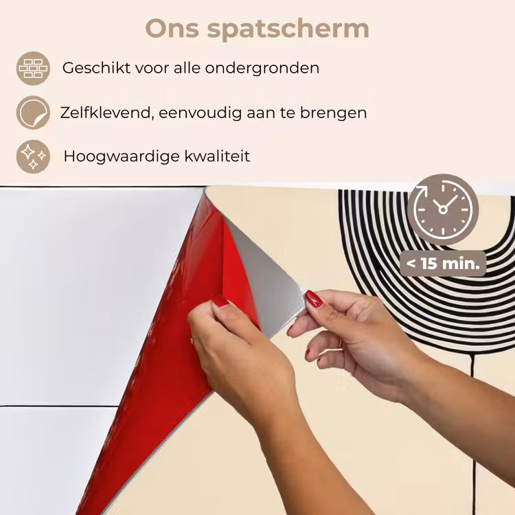 Spatscherm keuken - Geometrische bogen - Minimalistisch - Symmetrisch — 4