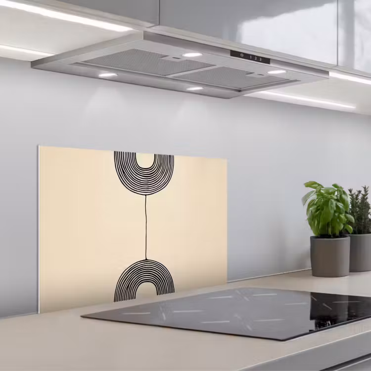 Spatscherm keuken - Geometrische bogen - Minimalistisch - Symmetrisch — 5