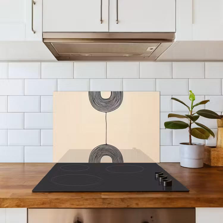 Spatscherm keuken - Geometrische bogen - Minimalistisch - Symmetrisch — 6