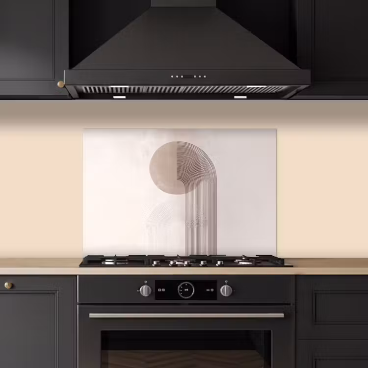 Spatscherm keuken - Minimalistisch - Cirkel - Lichtgrijs — 2
