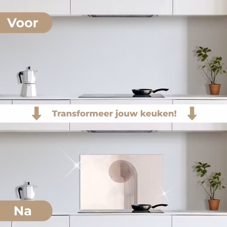 Spatscherm keuken - Minimalistisch - Cirkel - Lichtgrijs — 3