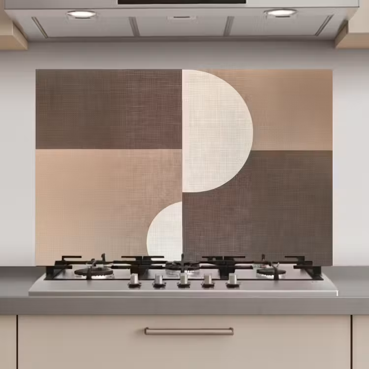 Spatscherm keuken - Raster - Halve cirkels - Contrast — 1