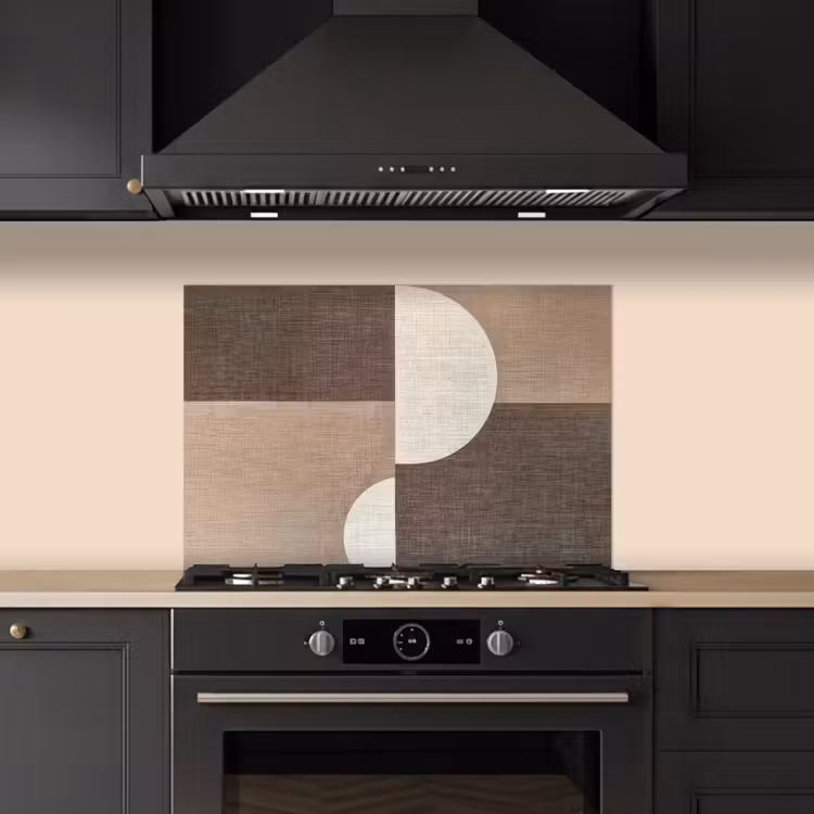Spatscherm keuken - Raster - Halve cirkels - Contrast — 2