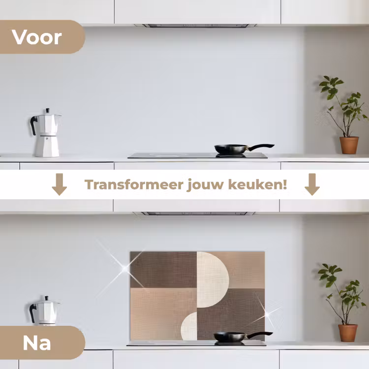Spatscherm keuken - Raster - Halve cirkels - Contrast — 3