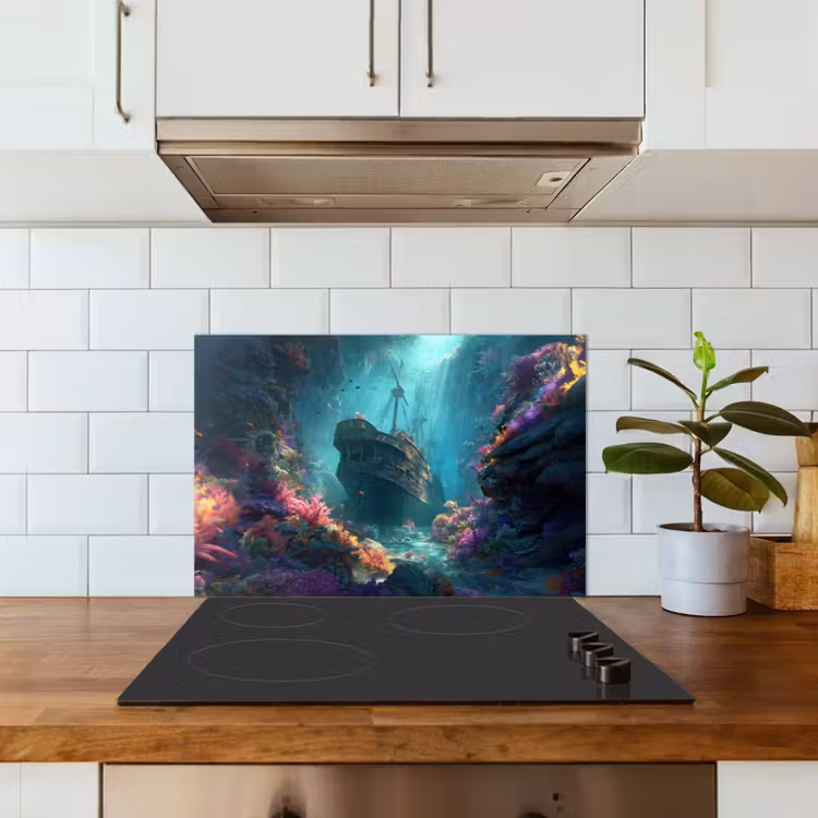 Spatscherm keuken - Schip - Hout - Koraalriffen - Zonlicht — 6