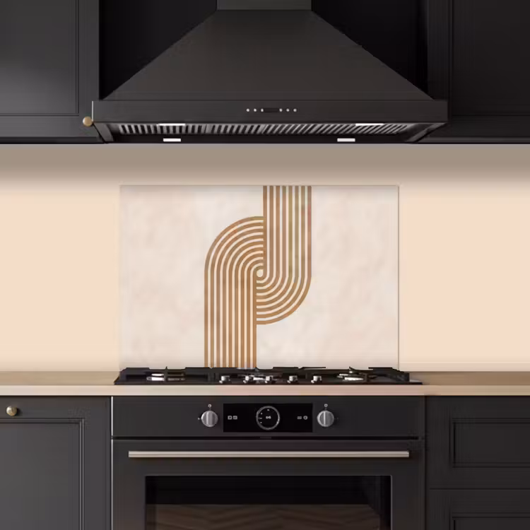 Spatscherm keuken - Symmetrische bocht - Koperkleurig — 2