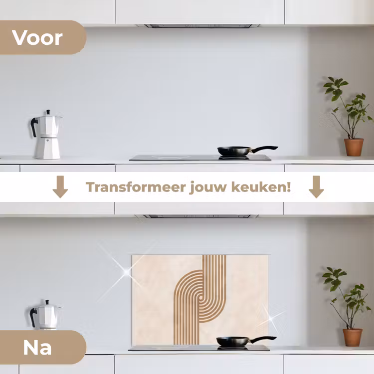 Spatscherm keuken - Symmetrische bocht - Koperkleurig — 3