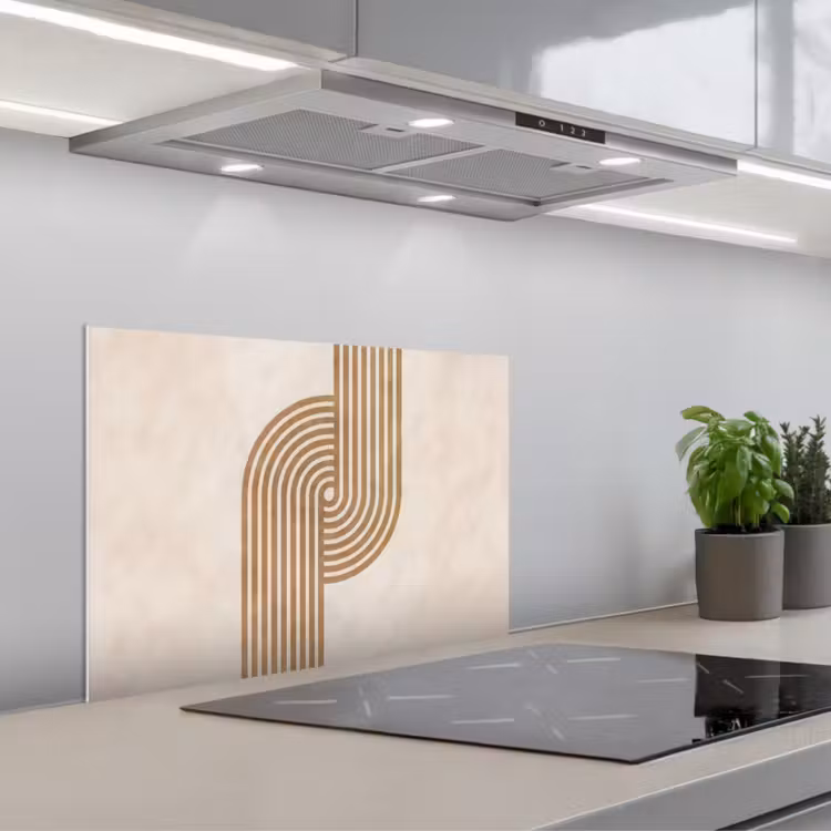 Spatscherm keuken - Symmetrische bocht - Koperkleurig — 5