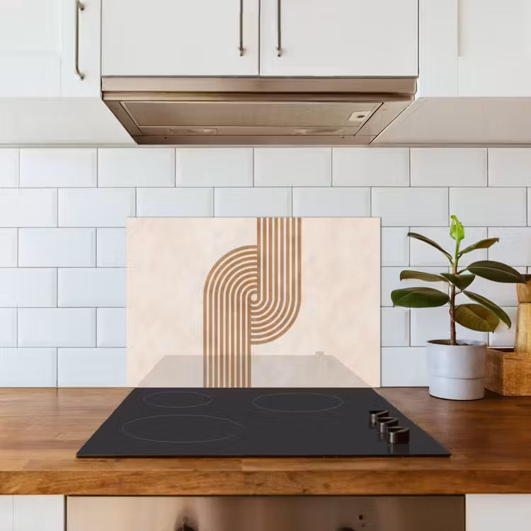 Spatscherm keuken - Symmetrische bocht - Koperkleurig — 6