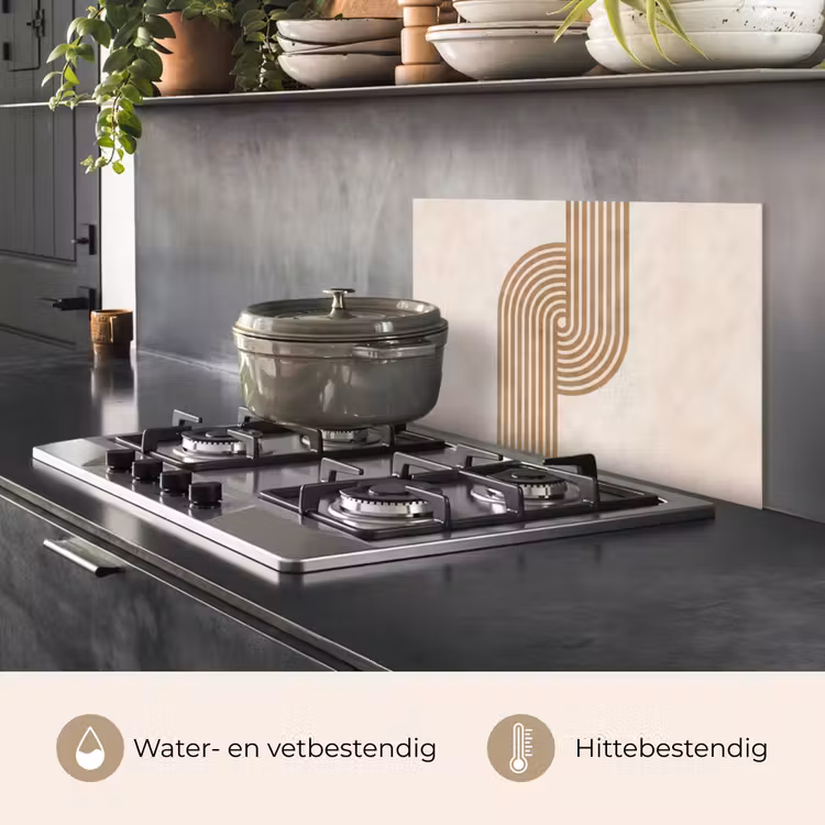 Spatscherm keuken - Symmetrische bocht - Koperkleurig — 7