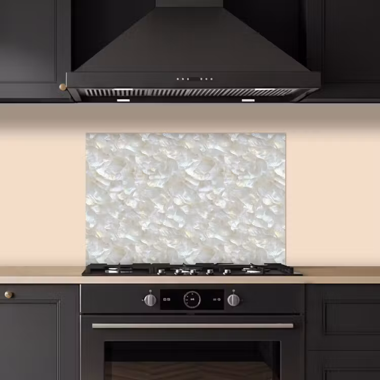 Spatscherm keuken - Parelmoerglans - Wit - Schelp — 2