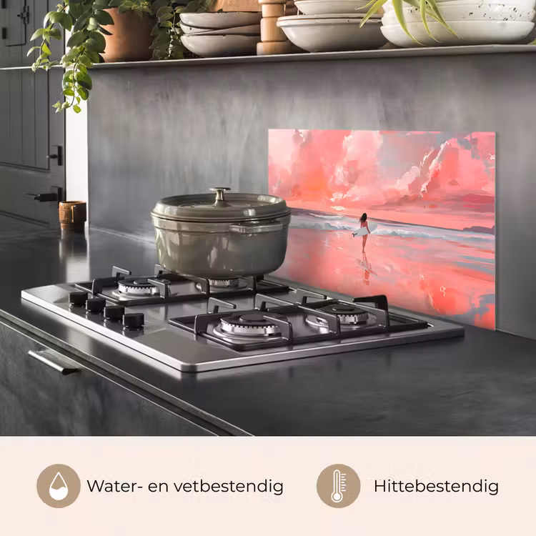 Spatscherm keuken - Roze - Surfen - Zee — 7