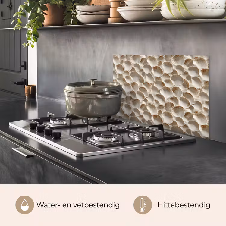 Spatscherm keuken - Schelpen - Waaiervorm - Wit — 7