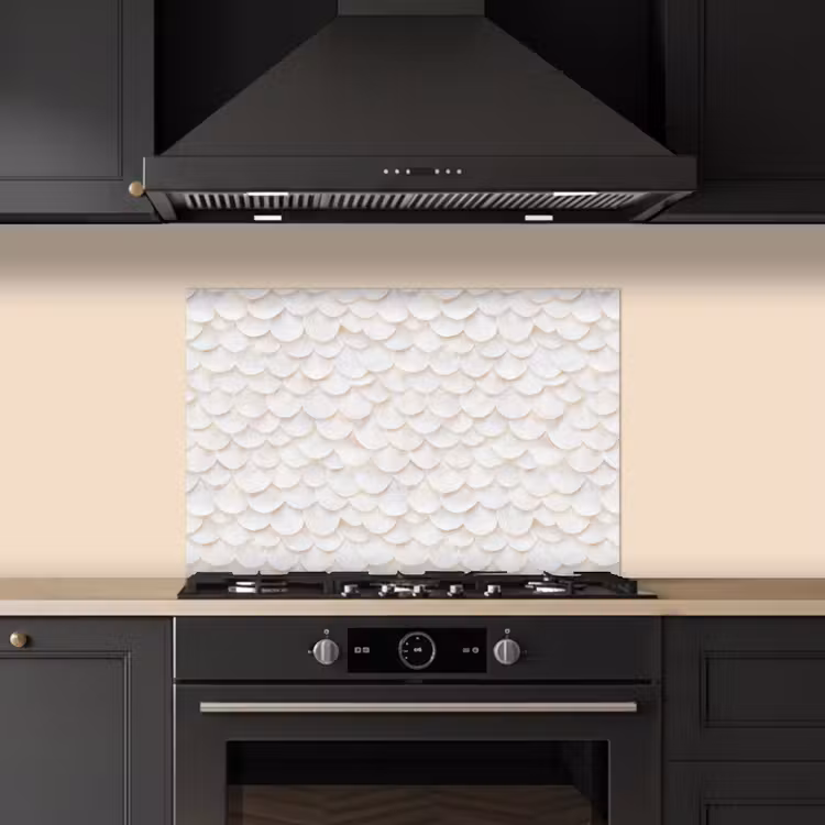Spatscherm keuken - Schubben - Wit - Elegant — 2