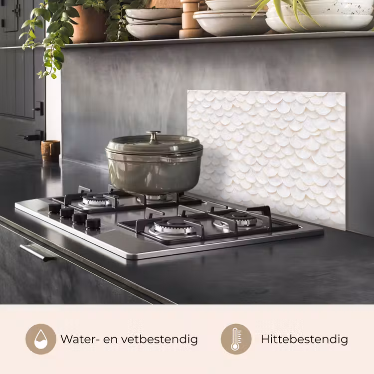 Spatscherm keuken - Schubben - Wit - Elegant — 7