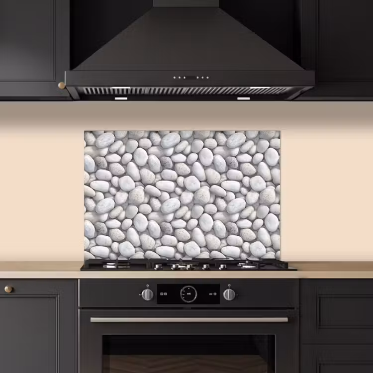 Spatscherm keuken - Steentjes - Grijs - Ovaal — 2