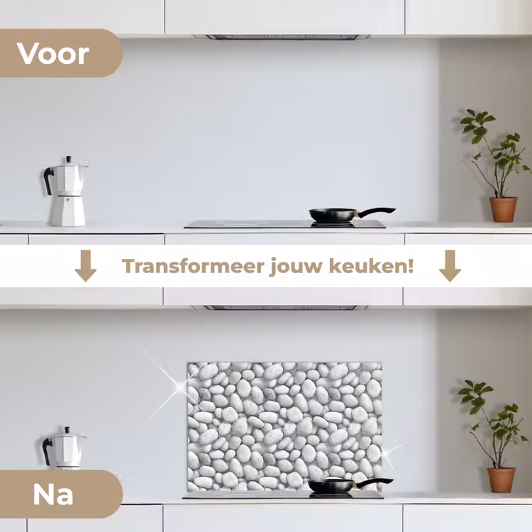 Spatscherm keuken - Steentjes - Grijs - Ovaal — 3