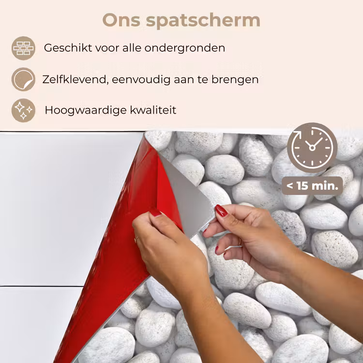 Spatscherm keuken - Steentjes - Grijs - Ovaal — 4
