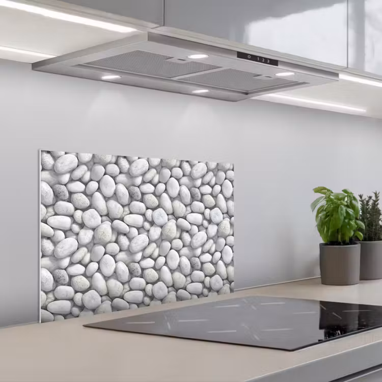 Spatscherm keuken - Steentjes - Grijs - Ovaal — 5