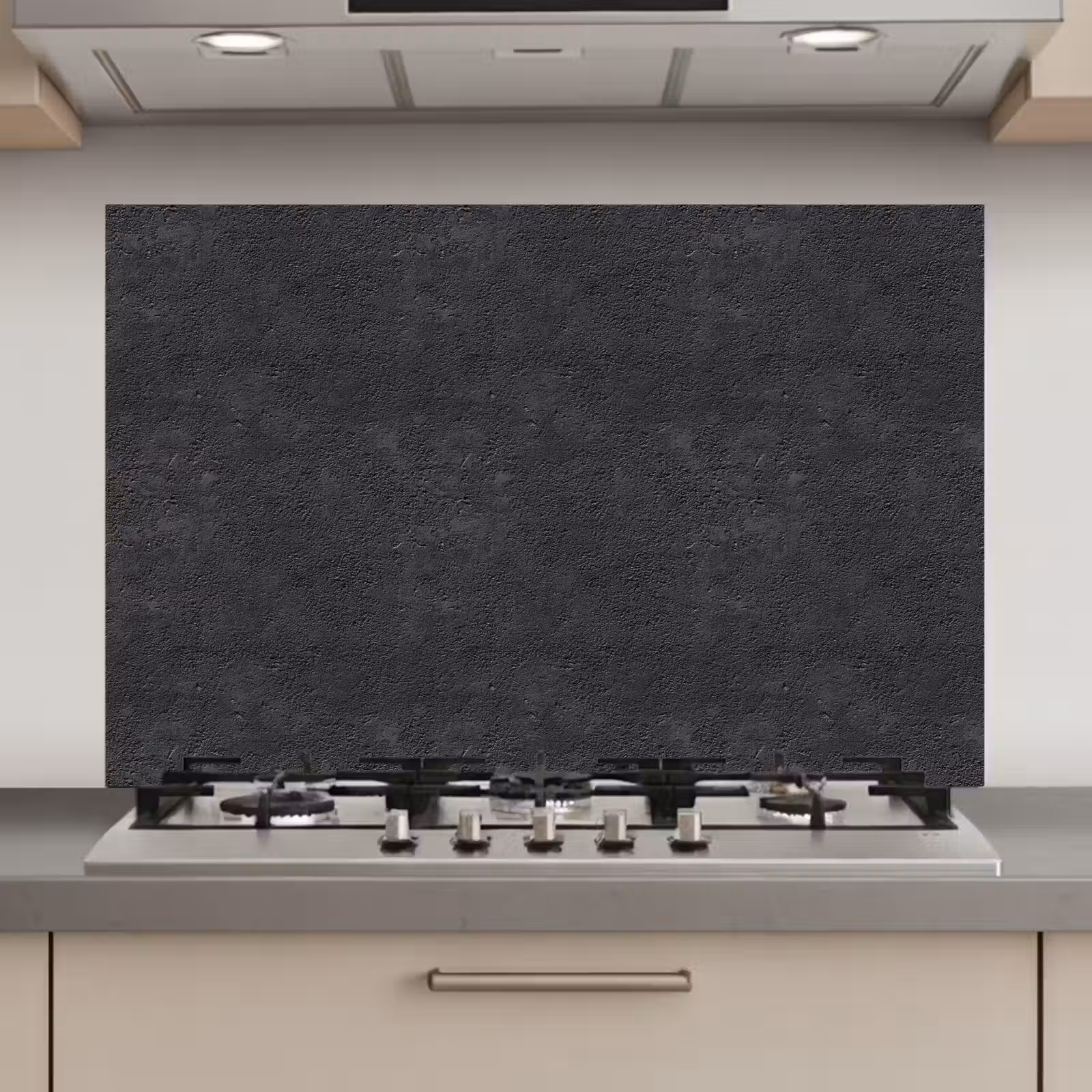 Spatscherm keuken - Donkergrijs - Asfaltstructuur - Ruw — 1