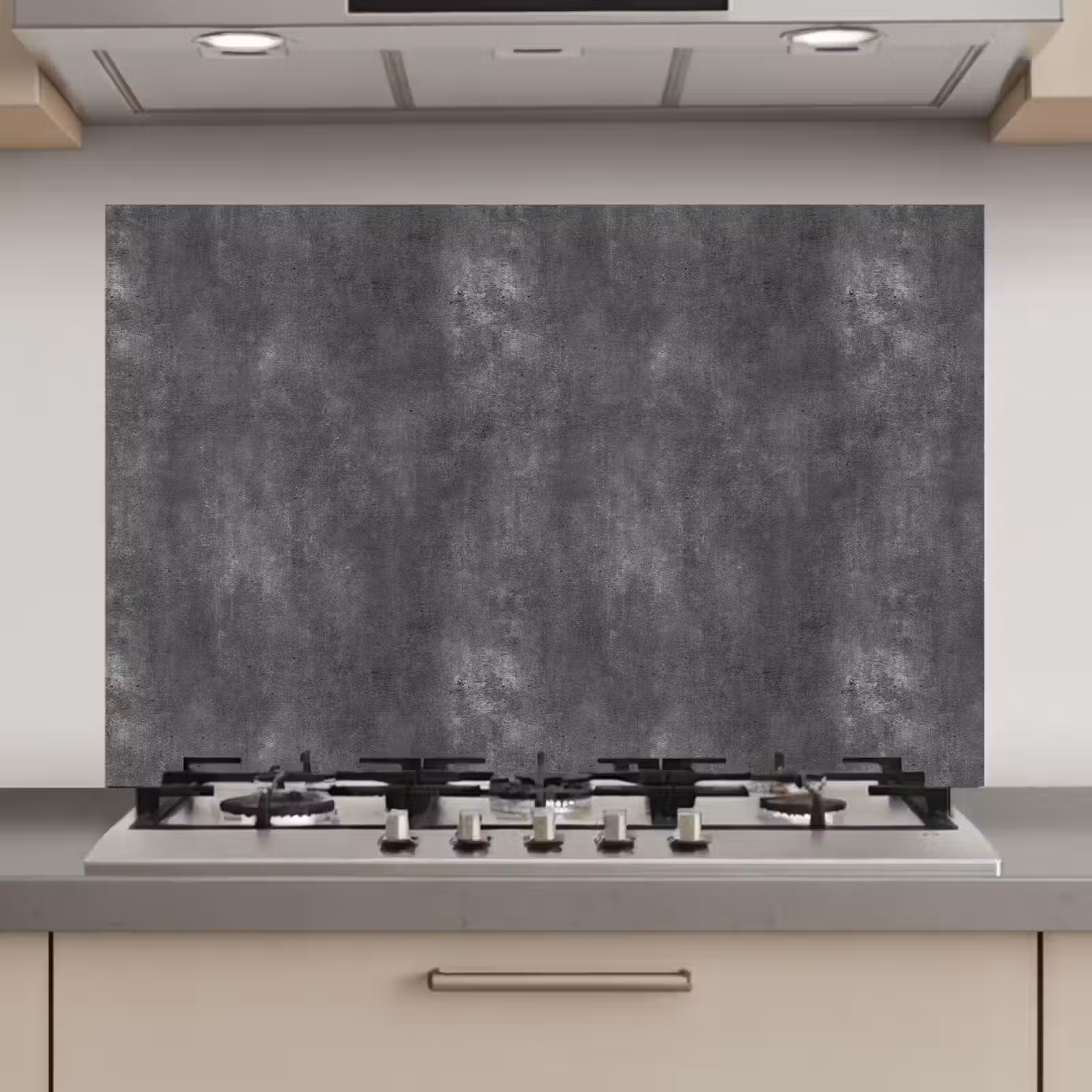 Spatscherm keuken - Donkergrijs - Ruw - Beton — 1