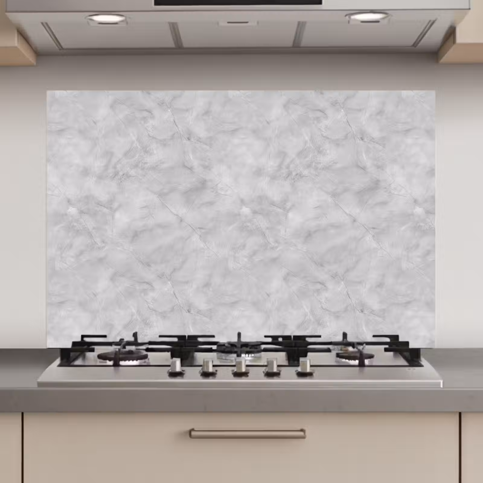 Spatscherm keuken - Grijs - Marmer - Mat — 1