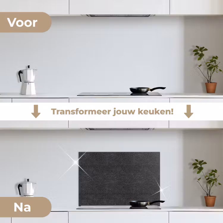 Spatscherm keuken - Donkergrijs - Asfaltstructuur - Ruw — 3