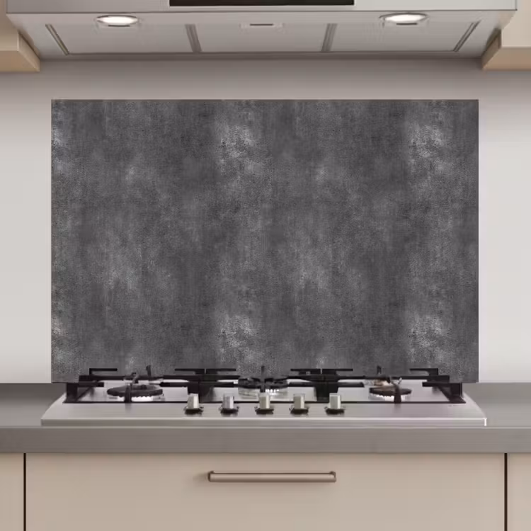 Spatscherm keuken - Donkergrijs - Ruw - Beton — 1
