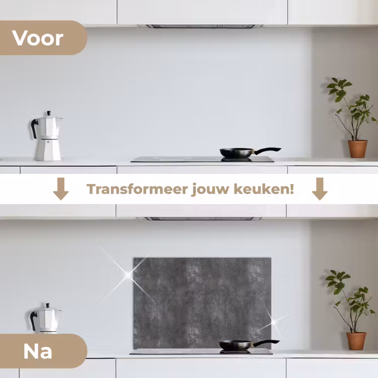 Spatscherm keuken - Donkergrijs - Ruw - Beton — 3