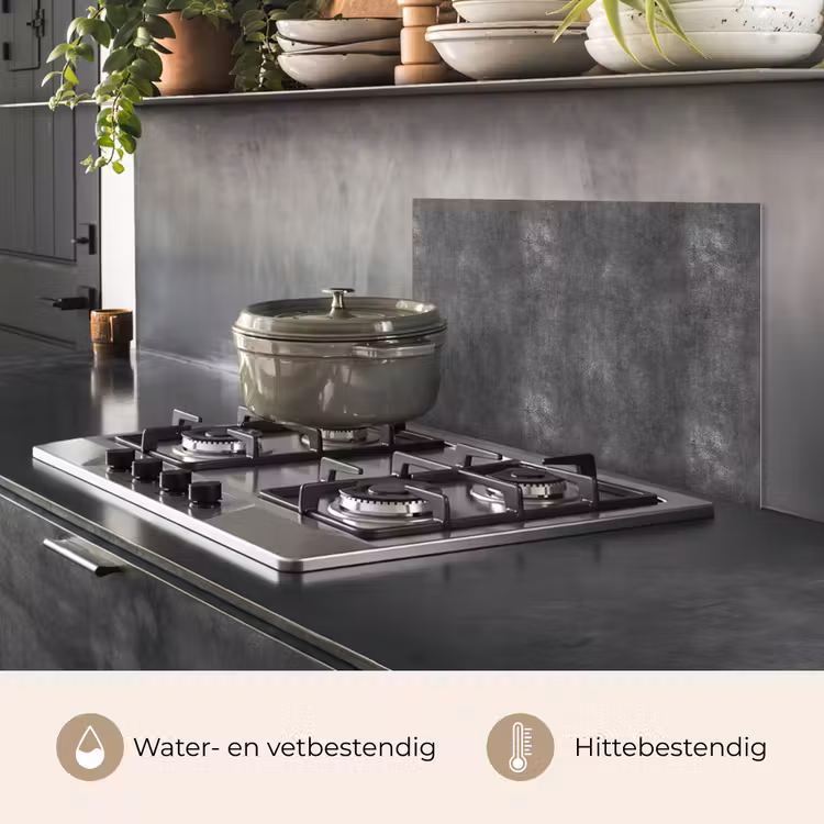 Spatscherm keuken - Donkergrijs - Ruw - Beton — 7