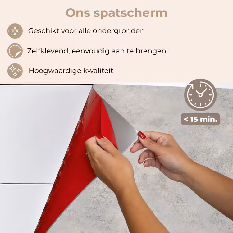 Spatscherm keuken - Grijs - Beton - Industrieel — 4