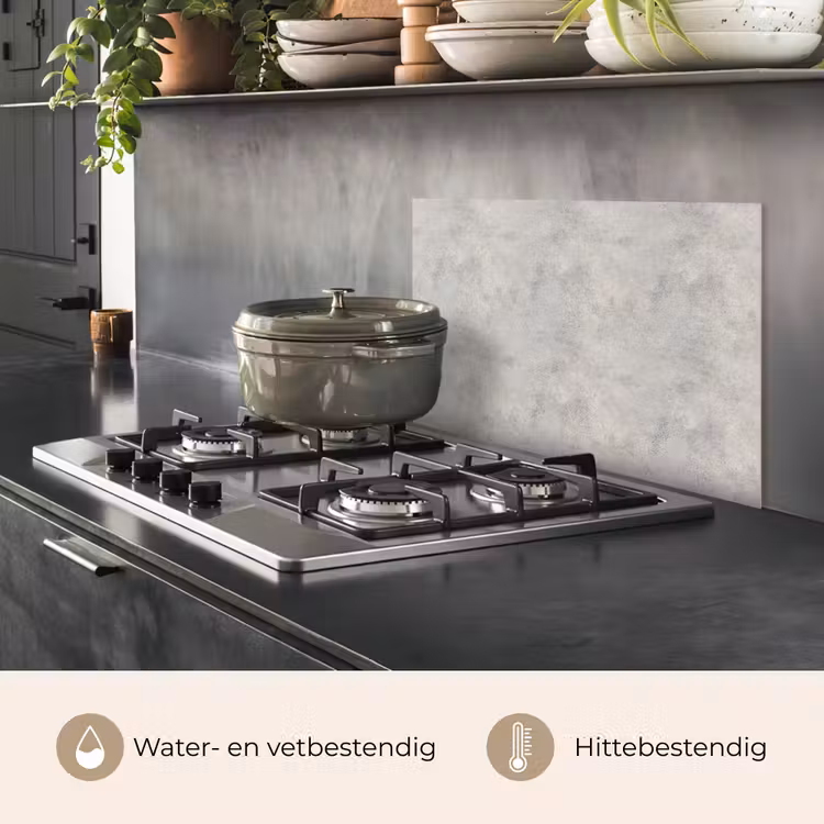Spatscherm keuken - Grijs - Beton - Industrieel — 7