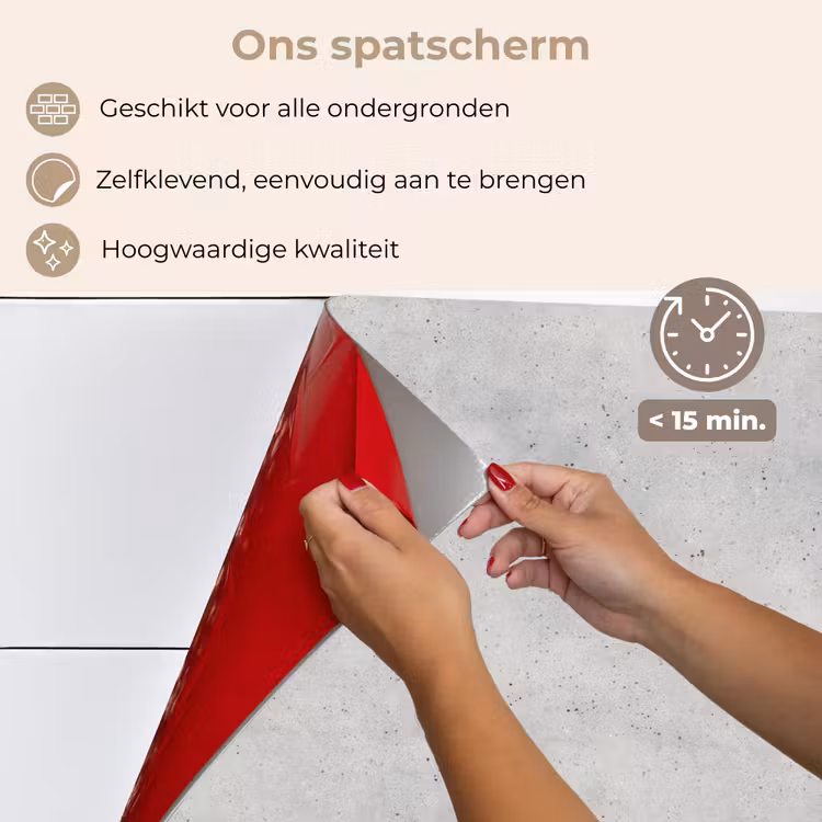 Spatscherm keuken - Grijs - Beton - Neutraal — 4