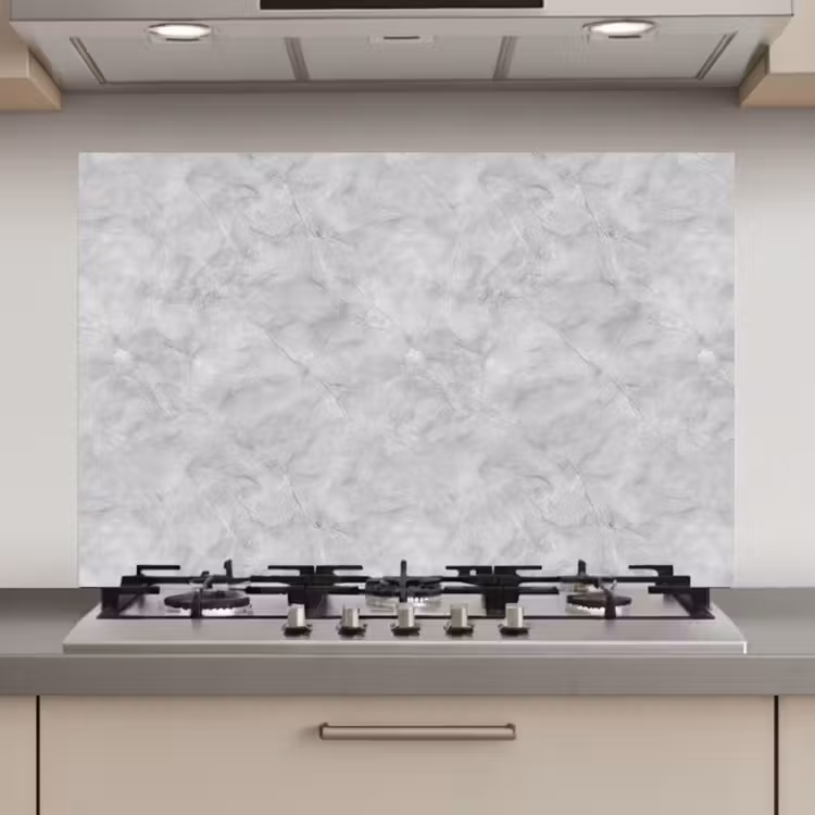Spatscherm keuken - Grijs - Marmer - Mat — 1